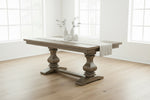 Traditional Double Pedestal Solid Wood Rectangular Dining Table by Quality Living Furniture