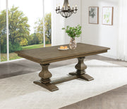Traditional Solid Wood Trestle Dining Set With Upholstered Chairs (D702 D703) by Quality Living Furniture