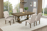 Traditional Solid Wood Trestle Dining Set With Upholstered Chairs (D702 D703) by Quality Living Furniture