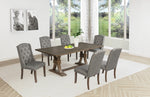 Traditional Solid Wood Rectangular Trestle Dining Set With Chairs by Quality Living Furniture