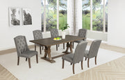 Traditional Solid Wood Rectangular Trestle Dining Set With Chairs by Quality Living Furniture