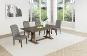 Traditional Solid Wood Rectangular Trestle Dining Set With Chairs by Quality Living Furniture