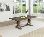 Traditional Solid Wood Rectangular Trestle Dining Set With Chairs by Quality Living Furniture