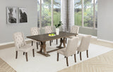 Traditional Solid Wood Rectangular Trestle Dining Set With Chairs by Quality Living Furniture
