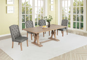 Traditional Solid Wood Rectangular Trestle Dining Table Set With Chairs by Quality Living Furniture