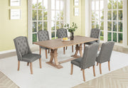 Traditional Solid Wood Rectangular Trestle Dining Table Set With Chairs by Quality Living Furniture