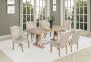 Traditional Solid Wood Rectangular Trestle Dining Table Set With Chairs by Quality Living Furniture