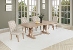 Traditional Solid Wood Rectangular Trestle Dining Table Set With Chairs by Quality Living Furniture