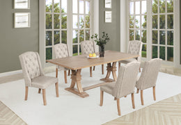 Traditional Solid Wood Rectangular Trestle Dining Table Set With Chairs by Quality Living Furniture