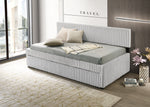 Modern Upholstered Kids Twin Platform Bed with Trundle and Channel Tufted Headboard (K45, K46, K47) by Quality Living Furniture
