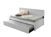 Modern Upholstered Kids Twin Platform Bed with Trundle and Channel Tufted Headboard (K45, K46, K47) by Quality Living Furniture