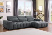 S110 Oversized Chenille Sectional Sofa with Adjustable Backrests, Deep Seat L-Shaped Cloud Couch with Channel Tufting