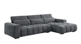 S110 Oversized Chenille Sectional Sofa with Adjustable Backrests, Deep Seat L-Shaped Cloud Couch with Channel Tufting