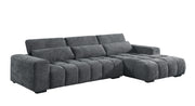 S110 Oversized Chenille Sectional Sofa with Adjustable Backrests, Deep Seat L-Shaped Cloud Couch with Channel Tufting