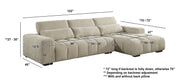 S110 Oversized Chenille Sectional Sofa with Adjustable Backrests, Deep Seat L-Shaped Cloud Couch with Channel Tufting