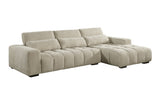 S110 Oversized Chenille Sectional Sofa with Adjustable Backrests, Deep Seat L-Shaped Cloud Couch with Channel Tufting