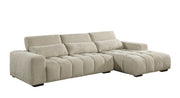 S110 Oversized Chenille Sectional Sofa with Adjustable Backrests, Deep Seat L-Shaped Cloud Couch with Channel Tufting