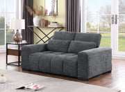 S112+S113Sl Modern Chenille Sofa and Loveseat Set, 2-Piece Deep Seat Cloud Couch with Adjustable Backrests & Channel Tufting