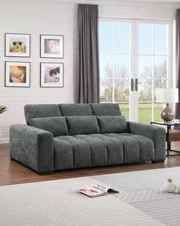 Contemporary Tufted Chenille Living Room Sofa and Loveseat Set (S112 - S113) by Quality Living Furniture