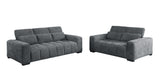 S112+S113-SL Modern Chenille Sofa and Loveseat Set, 2-Piece Deep Seat Cloud Couch with Adjustable Backrests & Channel Tufting