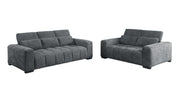 S112+S113-SL Modern Chenille Sofa and Loveseat Set, 2-Piece Deep Seat Cloud Couch with Adjustable Backrests & Channel Tufting