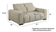S112+S113Sl Modern Chenille Sofa and Loveseat Set, 2-Piece Deep Seat Cloud Couch with Adjustable Backrests & Channel Tufting