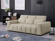S112+S113Sl Modern Chenille Sofa and Loveseat Set, 2-Piece Deep Seat Cloud Couch with Adjustable Backrests & Channel Tufting