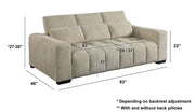S112+S113Sl Modern Chenille Sofa and Loveseat Set, 2-Piece Deep Seat Cloud Couch with Adjustable Backrests & Channel Tufting