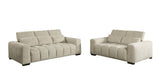 S112+S113-SL Modern Chenille Sofa and Loveseat Set, 2-Piece Deep Seat Cloud Couch with Adjustable Backrests & Channel Tufting