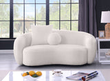 S90+91-SL Modern Curved Boucle Sofa and Loveseat Set, 