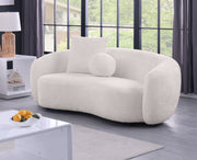 S90+91SL Modern Curved Boucle Sofa and Loveseat Set, 