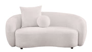 S90+91SL Modern Curved Boucle Sofa and Loveseat Set, 
