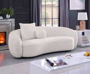 S90+91SL Modern Curved Boucle Sofa and Loveseat Set, 