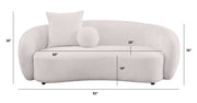 S90+91SL Modern Curved Boucle Sofa and Loveseat Set, 