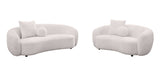 S90+91-SL Modern Curved Boucle Sofa and Loveseat Set, 