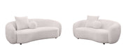 S90+91-SL Modern Curved Boucle Sofa and Loveseat Set, 