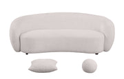 S90+91SL Modern Curved Boucle Sofa and Loveseat Set, 
