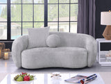 S90+91-SL Modern Curved Boucle Sofa and Loveseat Set, 
