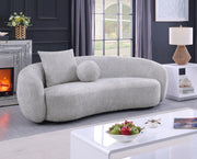 S90+91SL Modern Curved Boucle Sofa and Loveseat Set, 