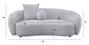 S90+91SL Modern Curved Boucle Sofa and Loveseat Set, 