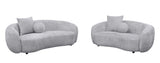 S90+91-SL Modern Curved Boucle Sofa and Loveseat Set, 