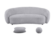 S90+91SL Modern Curved Boucle Sofa and Loveseat Set, 