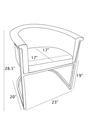 SC014 Modern Boucle Accent Dining Chair with Wrap-Around Gold Frame & Sled Base