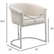 SC010-7, CH010-7, & BS010-7: Modern Boucle Fabric Chairs with U-Shaped Chrome Legs (Set of 2)