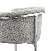 SC010 Modern Boucle Accent Dining Chair with Wrap-Around Chrome Frame & Sled Base