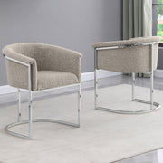 SC010-7, CH010-7, & BS010-7: Modern Boucle Fabric Chairs with U-Shaped Chrome Legs (Set of 2)