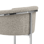 SC010 Modern Boucle Accent Dining Chair with Wrap-Around Chrome Frame & Sled Base