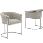 SC010-7, CH010-7, & BS010-7: Modern Boucle Fabric Chairs with U-Shaped Chrome Legs (Set of 2)