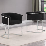 SC010-7, CH010-7, & BS010-7: Modern Boucle Fabric Chairs with U-Shaped Chrome Legs (Set of 2)