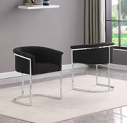 SC010 Modern Boucle Accent Dining Chair with Wrap-Around Chrome Frame & Sled Base